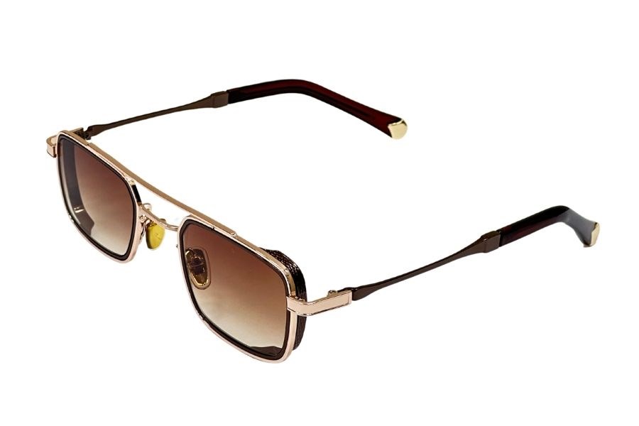 Katsuo Sunglasses Gold Brown Gradient